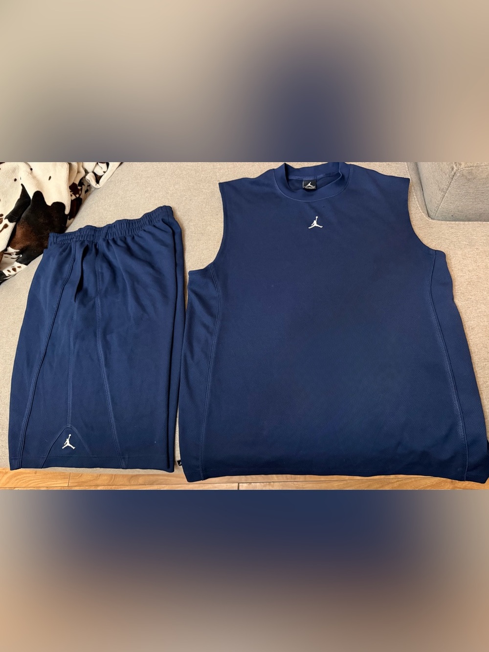 Jordan Navy Sleeveless Top and Matching Shorts Set - Dark Blue
